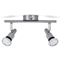 Los mejores  - B.K.Licht Lámpara de techo para baño IP44 incl. 2x5W LED bombillas orientables GU10 I Focos de techo y pared I luz…